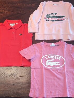 Lacoste Kids Red & Pink Polo, Sweatshirt & Tee Set